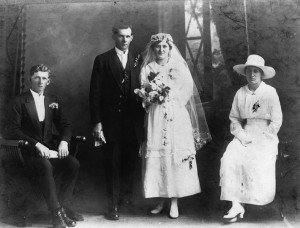 Marriage of Walter John Beckwith and Myrtle Ellenor Brown, 1920. Item is held by John Oxley Library, State Library of Queensland. Courtesy Wikipedia Commons.