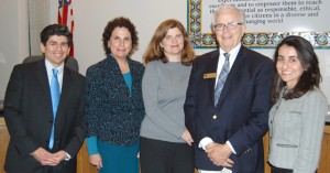 left to right): Santa Barbara School Board members Dr. Pedro Paz, Gayle Eidelson, Kate Parker, Ed Heron, Monique Limon (courtesy photo)