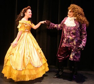 Belle (Emily Day) and Beast (Blake Bainou) play leading roles in Dos Pueblos High’s production of Beauty and the Beast this weekend. (Dos Pueblos High photo)