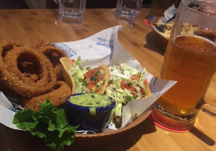 Islands Taco and Onion Rings, photo by Leslie Dinaberg.