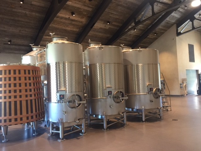 Inside Spear Winery, photo by Leslie Dinaberg.