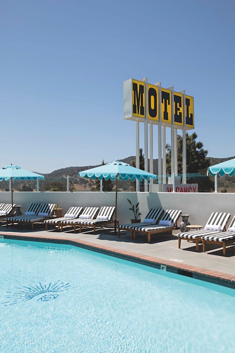 A restored vision of the iconic 1950s era pool and neon sign. Photo courtesy Skyview Los Alamos.