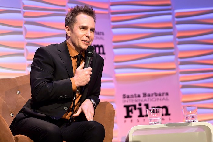 Actor Sam Rockwell speaks onstage at The American Riviera Award Honoring Sam Rockwell during The 33rd Santa Barbara International Film Festival at Arlington Theatre on February 7, 2018 in Santa Barbara. Photo by Matt Winkelmeyer, Getty Images for SBIFF.