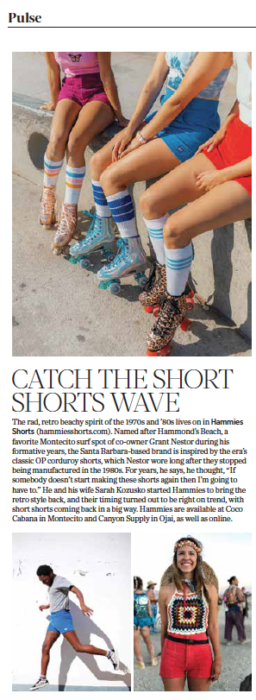 805 Living Summer 2020, Catch the Short Shorts Wave, story by Leslie Dinaberg. Hammies photos, clockwise from top, by Annabelle Sadler, Grant Nestor and Tony Kozusko. 