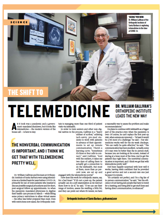 The Shift to Telemedicine, from Santa Barbara Independent, Active Aging Special Section, July 30, 2020.