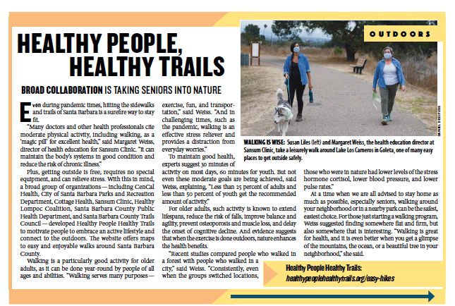Healthy People Healthy Trails, from Santa Barbara Independent, Active Aging Special Section, July 30, 2020.
