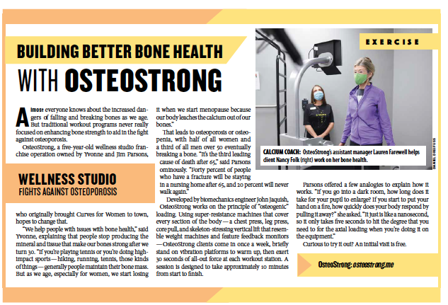 Building Better Bone Health With Osteostrong, from Santa Barbara Independent, Active Aging Special Section, July 30, 2020.