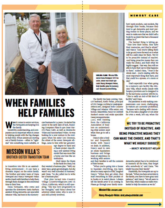 When Families Help Families, from Santa Barbara Independent, Active Aging Special Section, July 30, 2020.