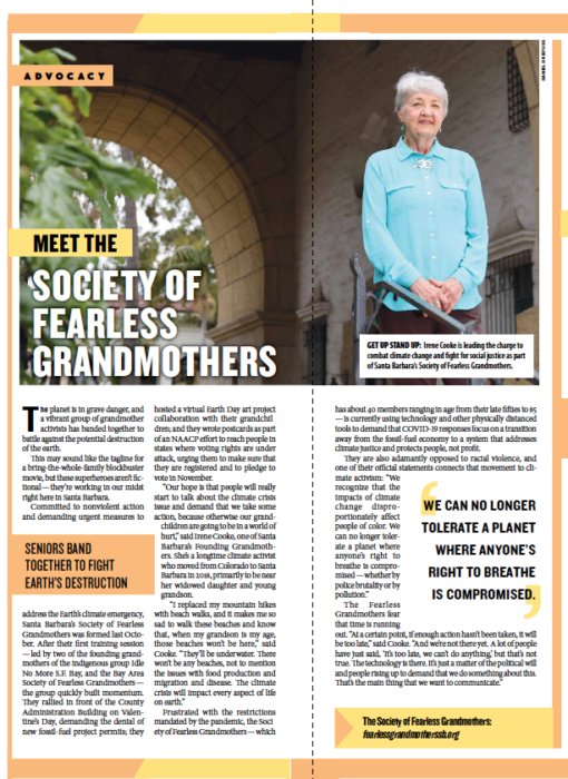 Meet the Society of Fearless Grandmothers, from Santa Barbara Independent, Active Aging Special Section, July 30, 2020.