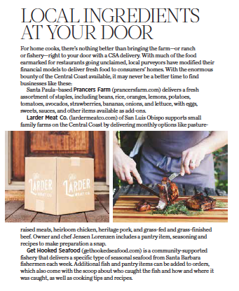 805 Living September 2020, Local Ingredients at Your Door, story by Leslie Dinaberg. 