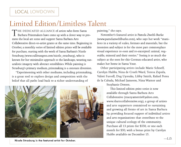 Limited Edition, Limitless Talent. Originally published in Santa Barbara Seasons Magazine Fall 2010.