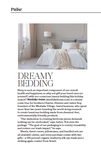 Dreamy Bedding, originally published in the December 2020 issue of 805 Living Magazine.