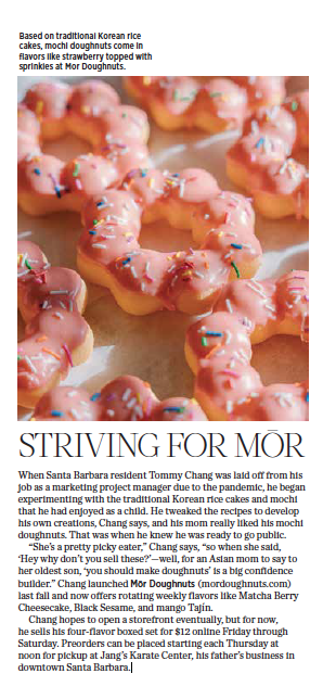 Mor Doughnuts, originally appeared in 805 Living Magazine, March 2021.